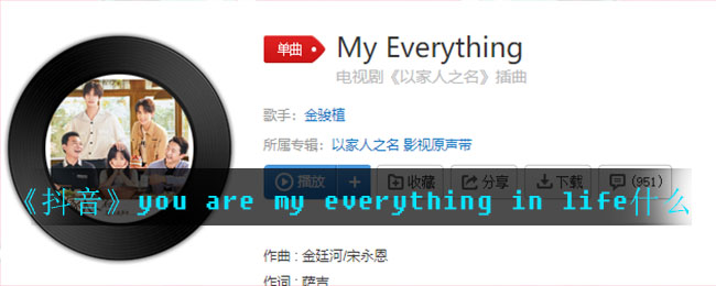 抖音热门歌曲《You Are My Everything In Life》简介