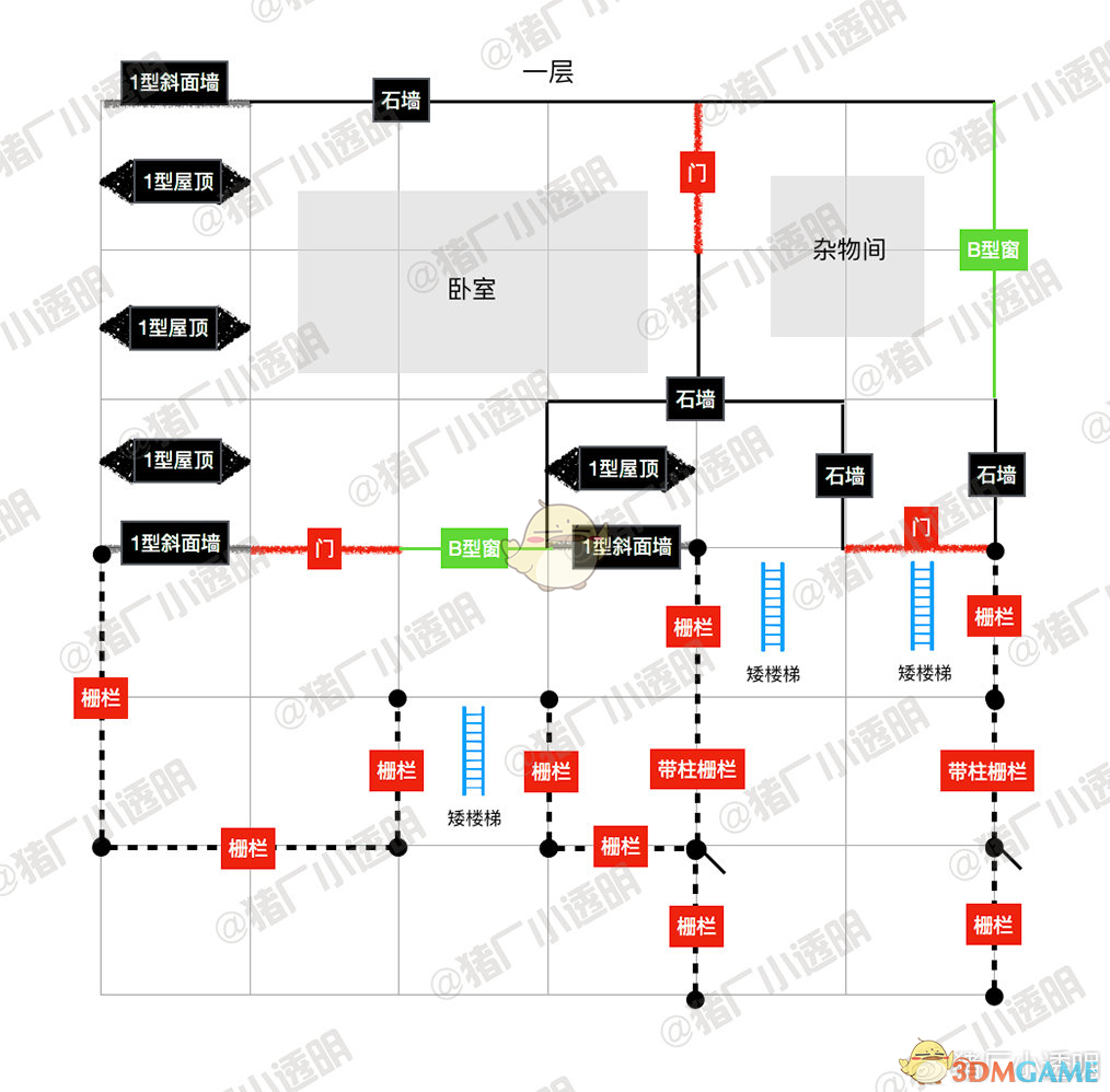 《明日之后》可爱的猫咪房子平面设计蓝图